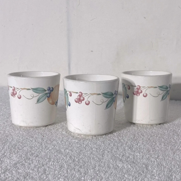 Vintage Corningware Abundance Fruit Pattern Coffee Cups x3 - Picture 4 of 8